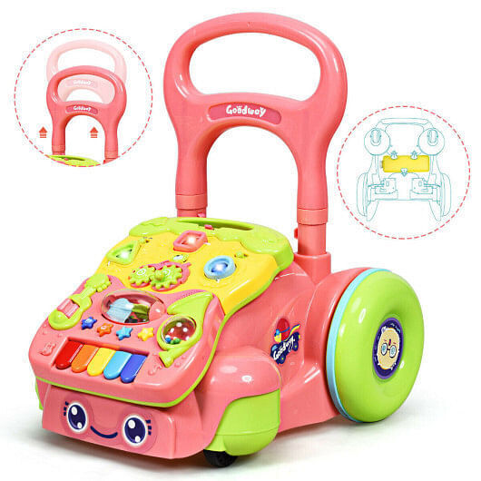 Load image into Gallery viewer, Baby Sit-to-Stand Learning Walker in Pink - Encourages Early Development

