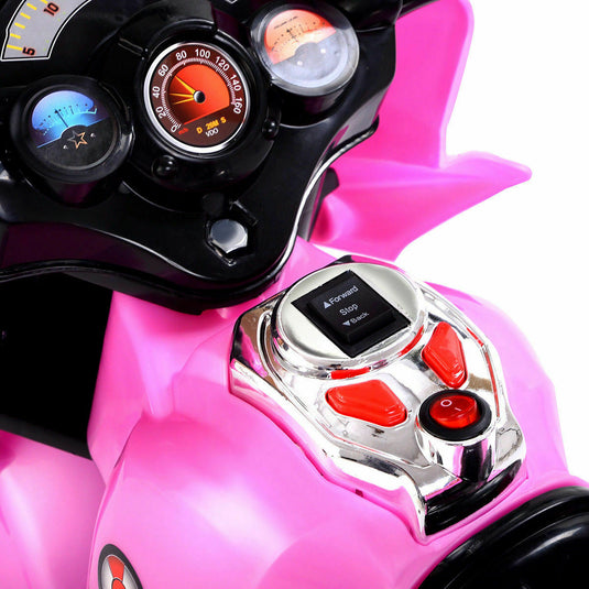 Babyjoy 6V Pink Electric Ride-On Motorcycle for Kids with 3 Wheels