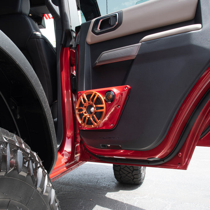 Load image into Gallery viewer, Ford Bronco 6th Gen 4 Door Back Doors 6.5&quot; Speakers and 2.3&quot; Tweeter Panels
