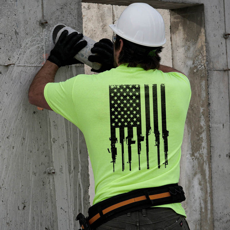Load image into Gallery viewer, Rifle Flag - Safety Yellow T-Shirt
