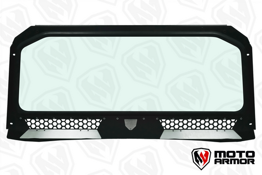 Vented Full Glass Windshield for Polaris General Black