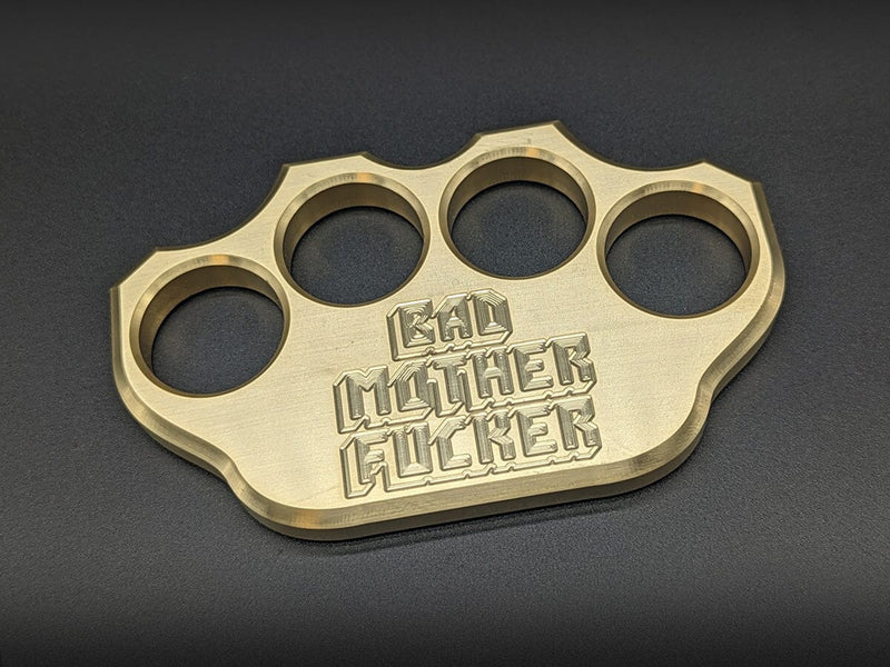 Load image into Gallery viewer, Milspin 3/4lb Brass Knuckle Bad Mother F*cker Solid Brass Paperweight
