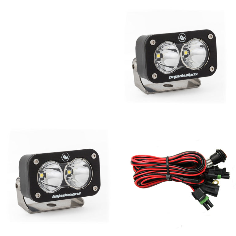 Load image into Gallery viewer, S2 Sport Black LED Auxiliary Light Pod Pair - Universal
