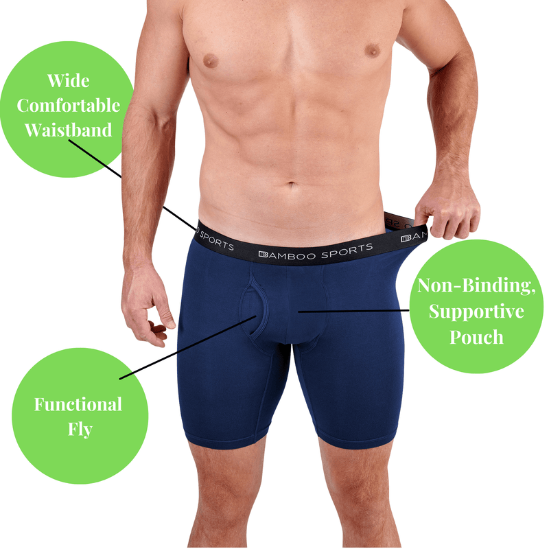 Load image into Gallery viewer, Men's 6" Inseam Bamboo Rayon Boxer Briefs - 4 Pack
