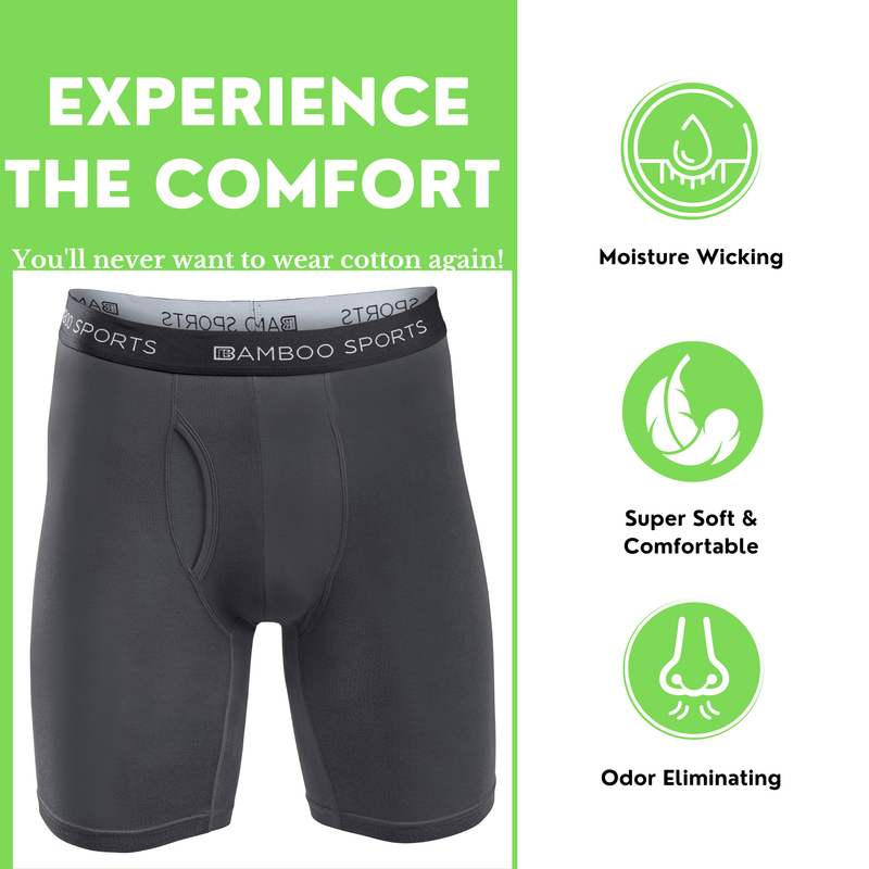 Load image into Gallery viewer, Men's 6" Inseam Bamboo Rayon Boxer Briefs - 4 Pack
