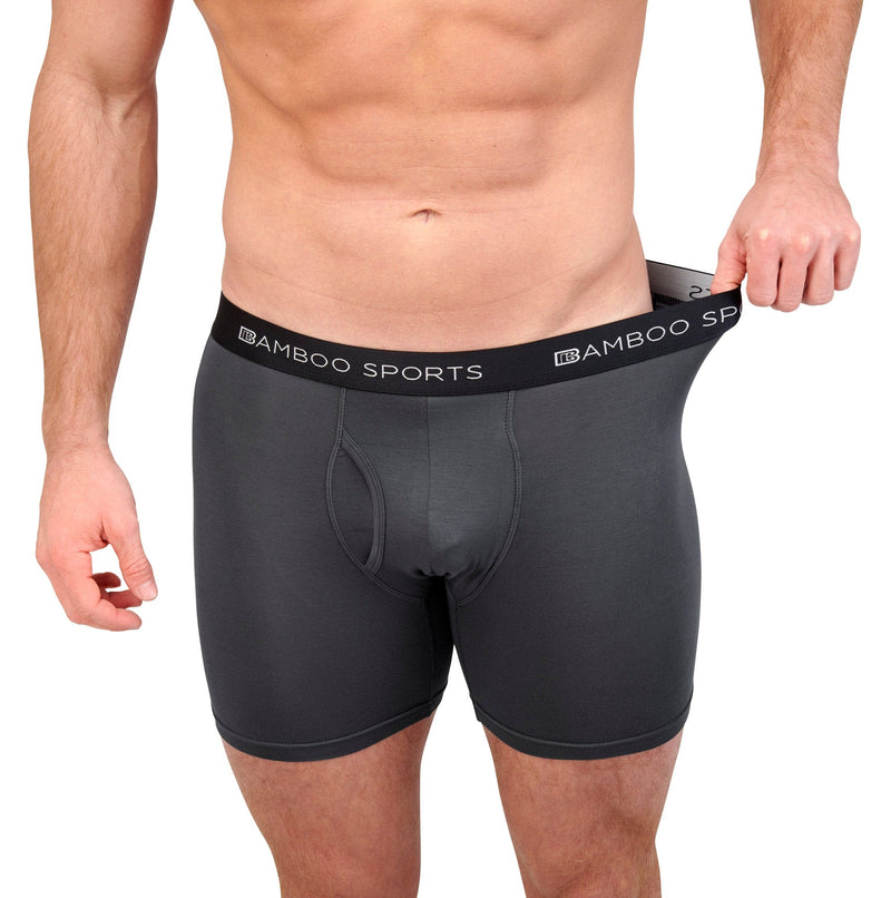 Load image into Gallery viewer, Men's 4" Inseam Bamboo Rayon Boxer Briefs - 4 Pack

