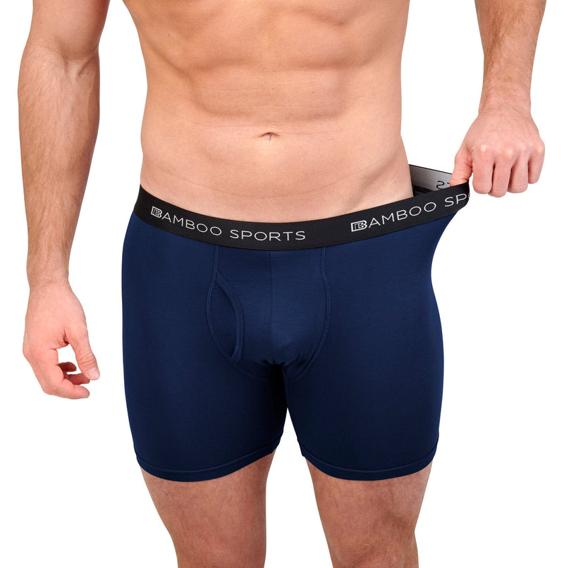 Load image into Gallery viewer, Men's 4" Inseam Bamboo Rayon Boxer Briefs - 4 Pack
