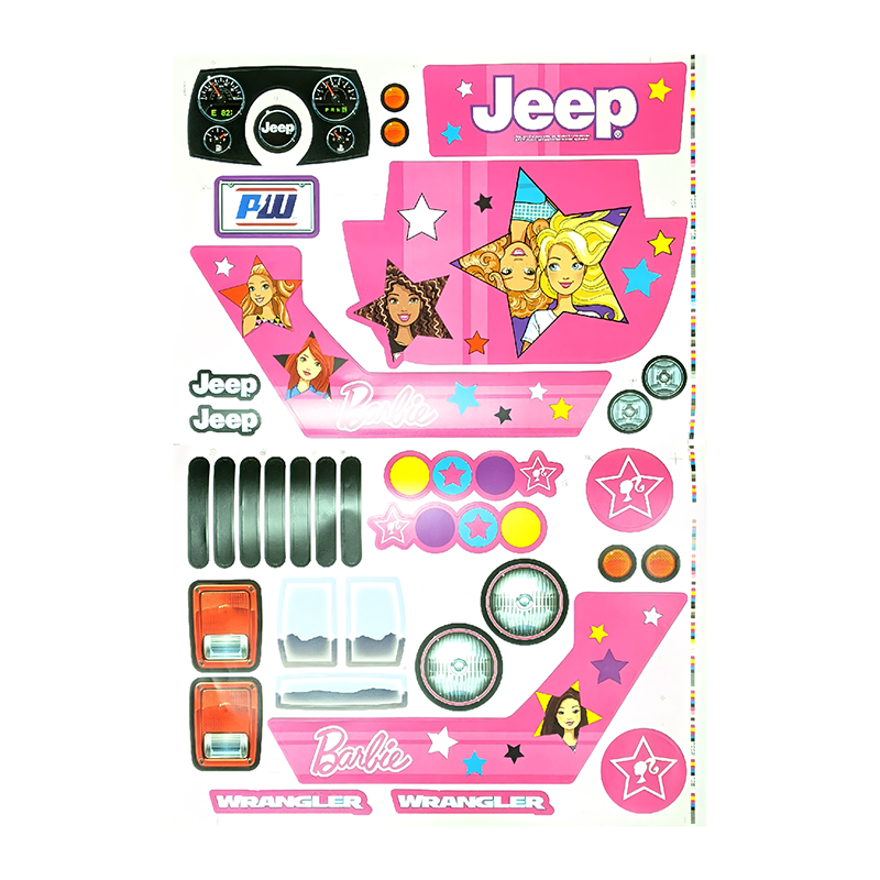 Load image into Gallery viewer, Barbie Jeep Wrangler Label Sticker Set for Power Wheels 3900-5870 FFR86
