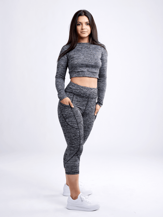 JupiterGear Mid-Rise Capri Fitness Leggings with Side Pockets