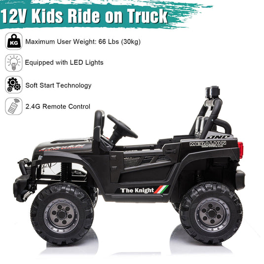 BBH-016 Dual Drive 12V 4.5A.h 2.4G Remote Control Off-Road Vehicle in Black