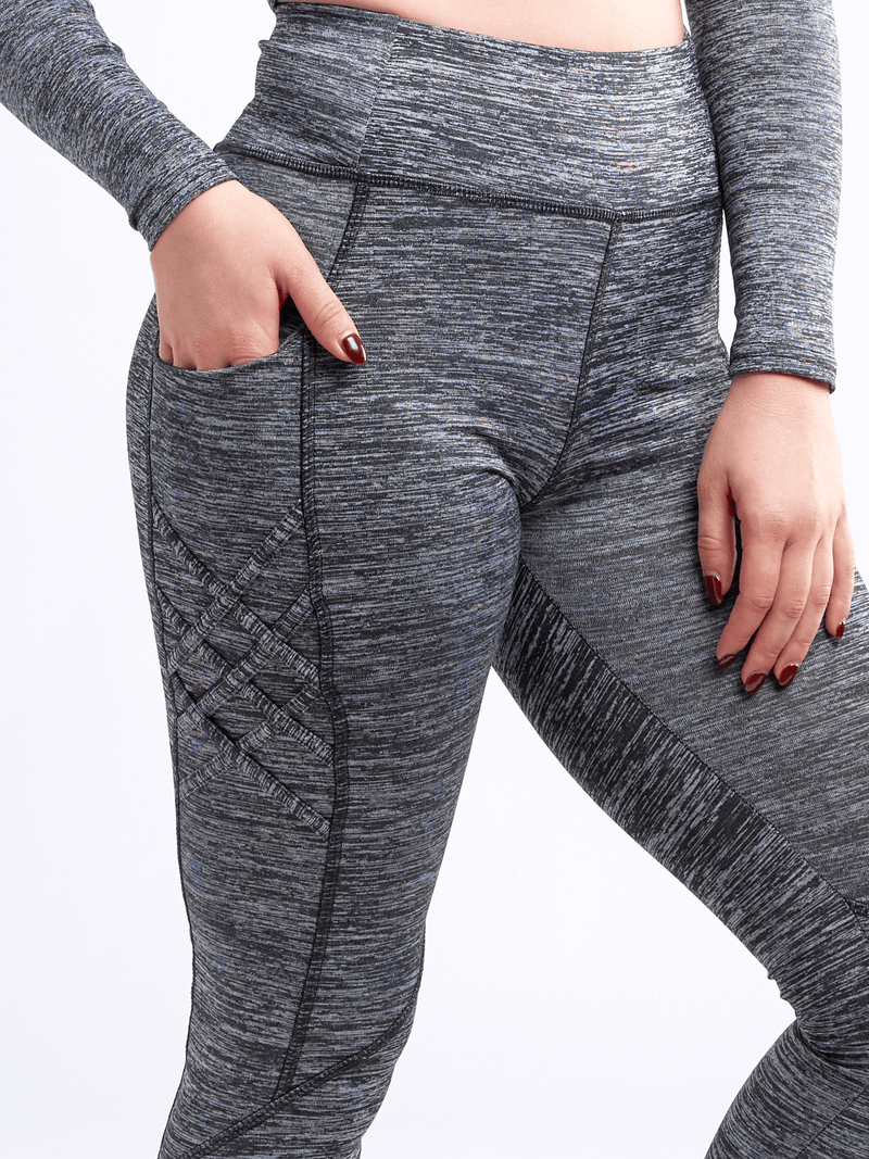 Load image into Gallery viewer, JupiterGear High-Waisted Criss-Cross Training Leggings with Hip Pockets
