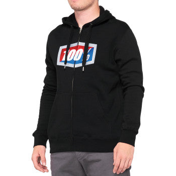Load image into Gallery viewer, 100% Official Fleece Zip-Up Hoodie - Black - XL 20032-00013
