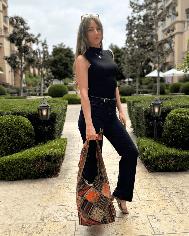 Load image into Gallery viewer, Kathmandu Collection Quilted Patchwork Hobo Bag
