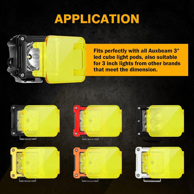 Load image into Gallery viewer, 3 inch Amber LED Cube Light Covers for LED Pods Square Offroad Lights Driving Fog Lights
