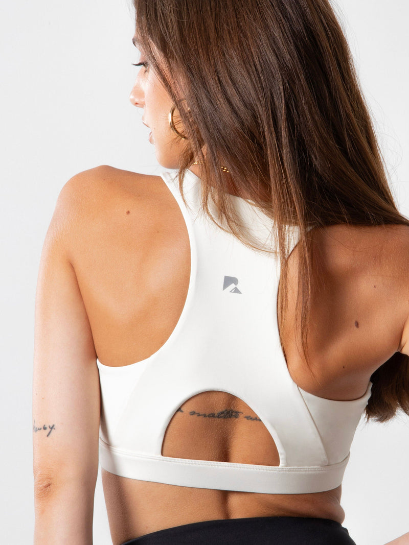 Load image into Gallery viewer, Women's Heart Neckline Sports Bra - Beige | LuxeForm Medium Support
