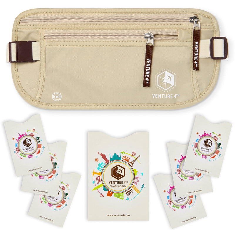Load image into Gallery viewer, Travel Money Belt + RFID Sleeves
