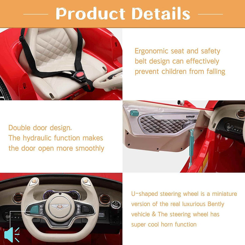 Load image into Gallery viewer, Bentley Kids Electric Ride On Car Toy Racer with 2-Speed and Remote Control - Licensed US Version
