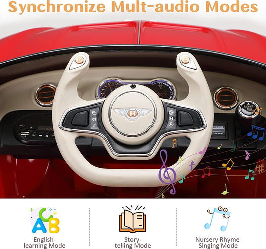 Bentley Kids Ride On Electric Toy Car with Remote Control and LED Lights - Perfect Gift for Young Drivers