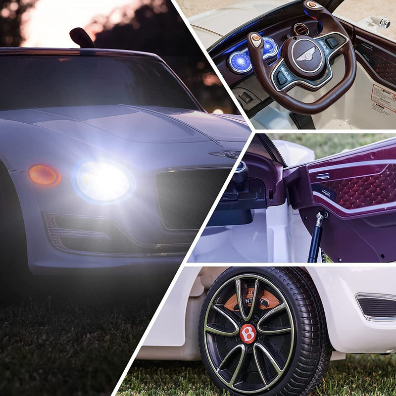 Load image into Gallery viewer, Bentley Licensed 12V Electric Ride On Car for Kids - White
