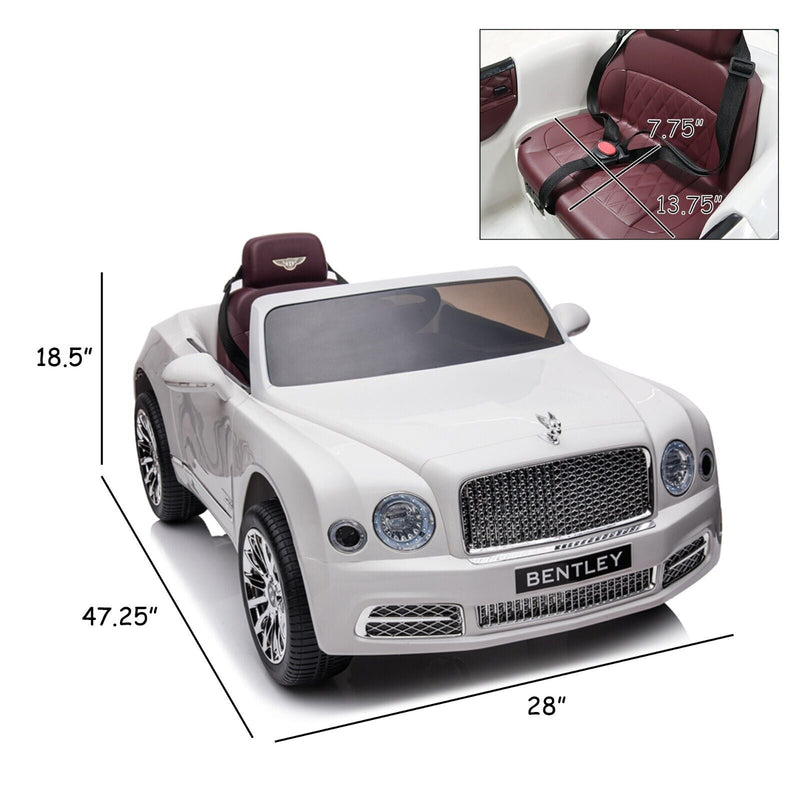 Load image into Gallery viewer, Bentley Mulsanne Licensed Electric Ride On Car for Kids - White
