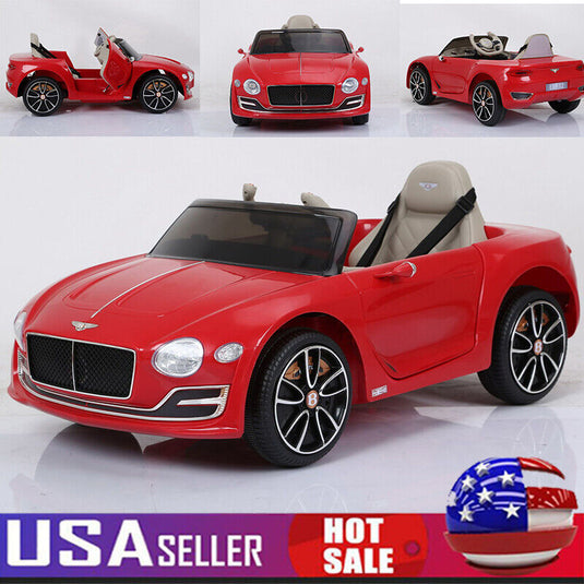 Bentley Style 12V Electric Ride-On Car with Remote Control and LED Lights for Kids