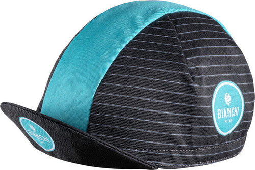 Bianchi Milano Summer Cycling Cap - Stripes (Black / Celeste)