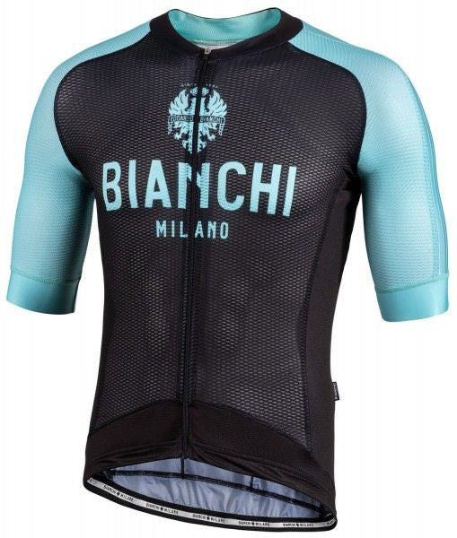 Load image into Gallery viewer, Bianchi Milano VALCONCA1 AERO Men&#39;s Black Turquoise Jersey
