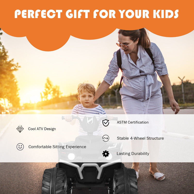Load image into Gallery viewer, Black 12V Kids ATV Quad Ride On Car with LED Light and Music Toy
