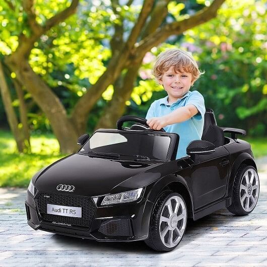 Load image into Gallery viewer, Black 12V Kids Electric Ride-On Car with Remote Control and Music Player
