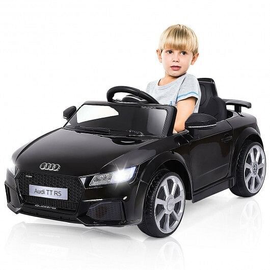 Black 12V Kids Electric Ride-On Car with Remote Control and Music Player