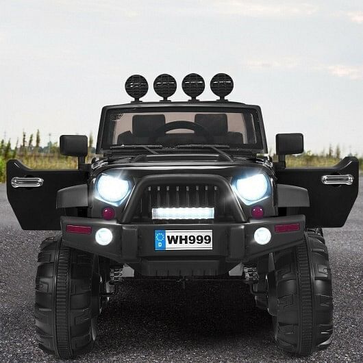 Load image into Gallery viewer, Black 12V Kids Ride On Truck with Remote Control and Double Magnetic Door
