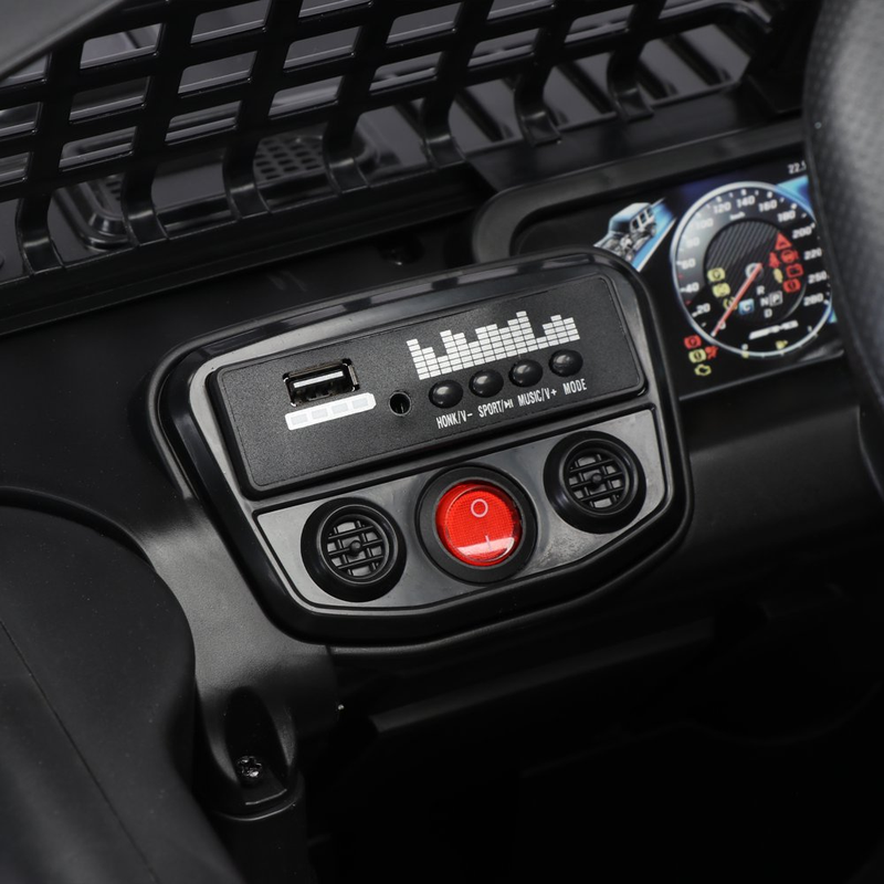 Load image into Gallery viewer, Black 12V Ride-On Truck for Kids with Remote Control, LED Lights, and Safety Belt
