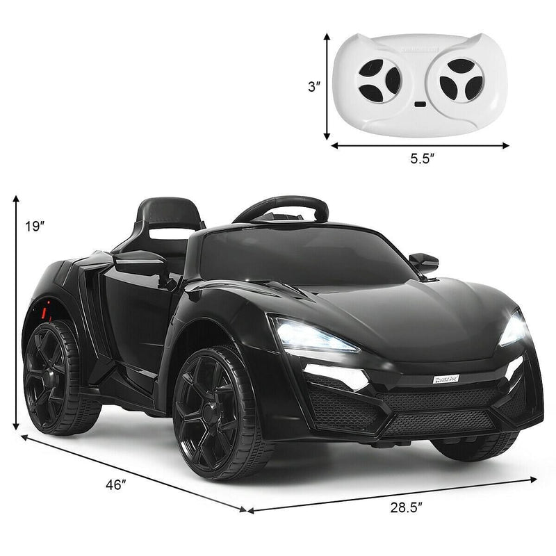 Load image into Gallery viewer, Black 2.4G RC Electric Vehicle with Lights - 12V
