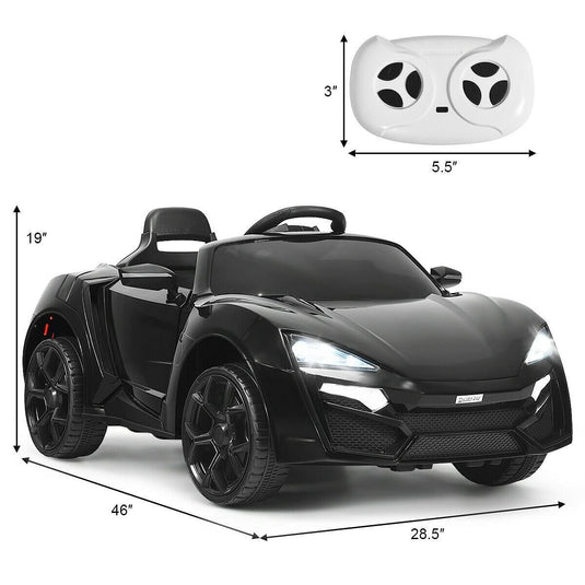 Black 2.4G RC Electric Vehicle with Lights - 12V