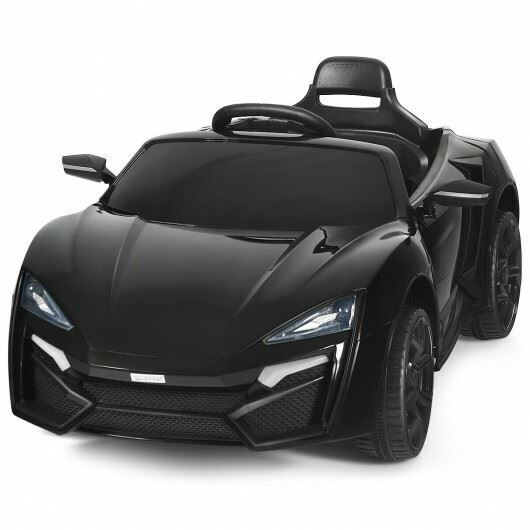 Load image into Gallery viewer, Black 2.4G RC Electric Vehicle with Lights - 12V Power
