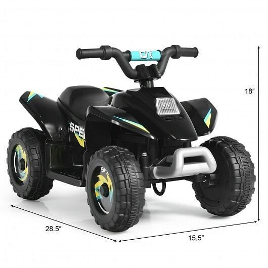 Load image into Gallery viewer, Black 6V Electric ATV Ride-On Toy for Kids with 4 Wheels
