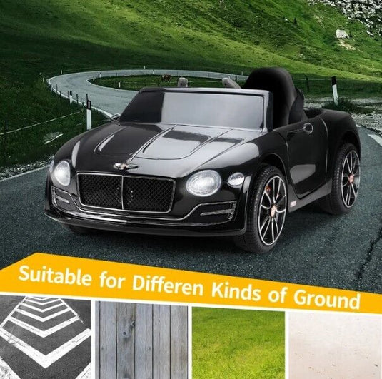 Black Bentley 12V Ride-On Car with Parental Remote Control - 2 Speeds for Ages 3-6