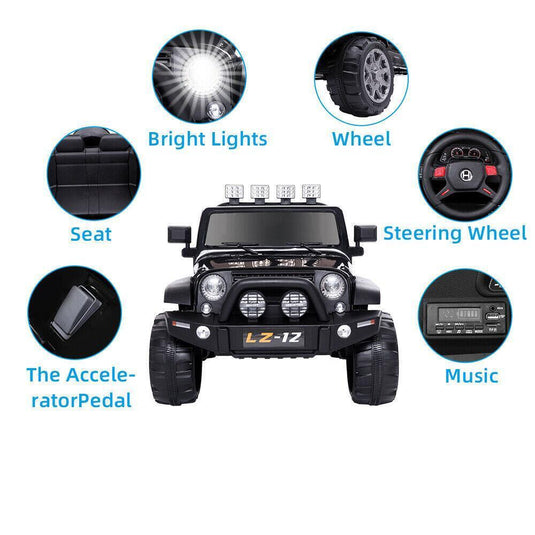 Black Electric 12V Kids Ride On Car with Remote Control and Music