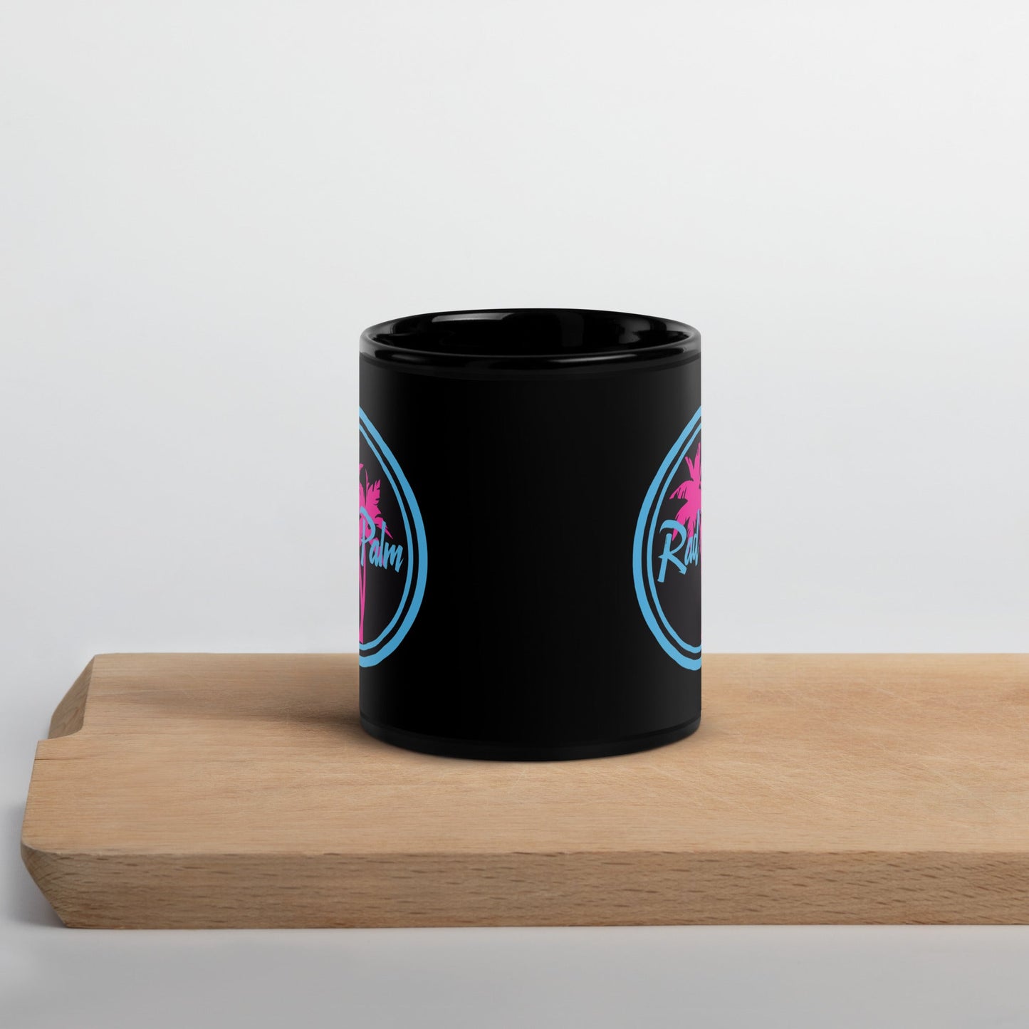 Rad Palm Logo Black Glossy Mug