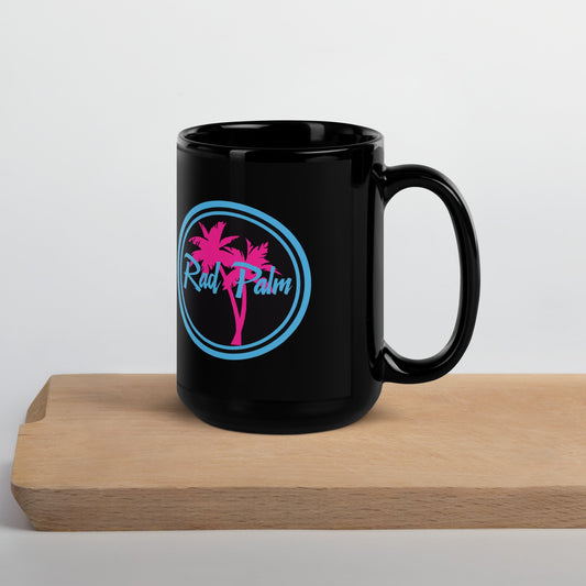 Rad Palm Logo Black Glossy Mug