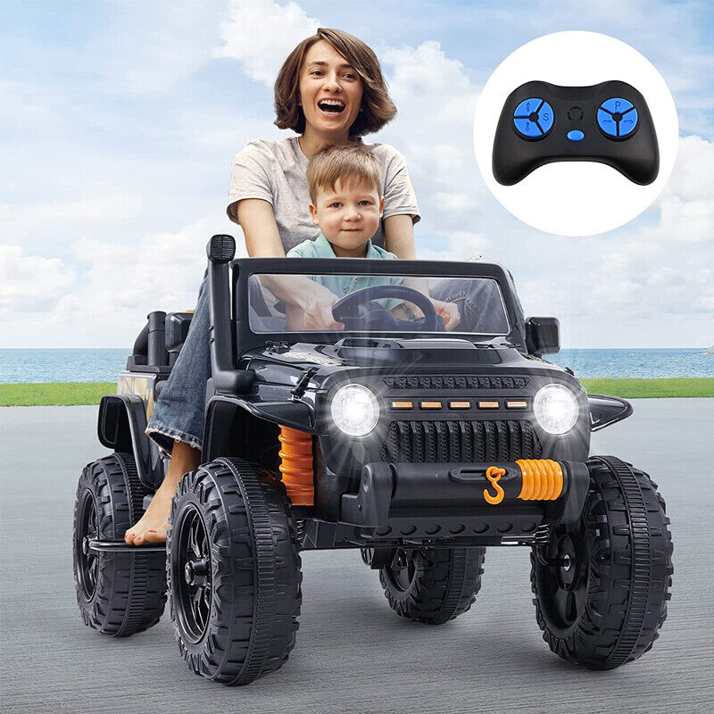 Load image into Gallery viewer, Black Kids Electric Ride On Car with Remote Control - Fun and Exciting Toy for 12V Adventures
