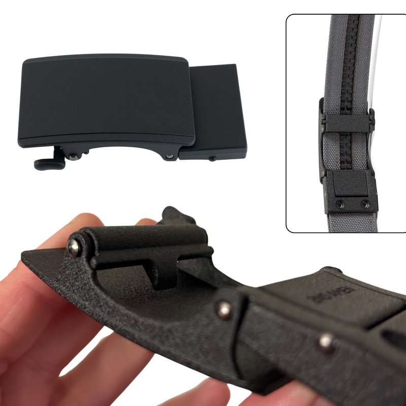 Load image into Gallery viewer, 2ND AMEN Gun Belt - Ratchet Track Buckle - Plain Black
