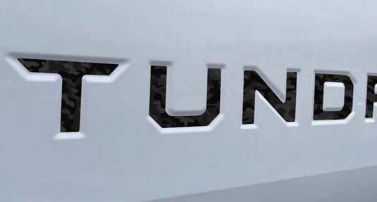 Black Shadow Camo Vinyl Decals Letter Inserts for 2022-2026 Tundra Tailgate
