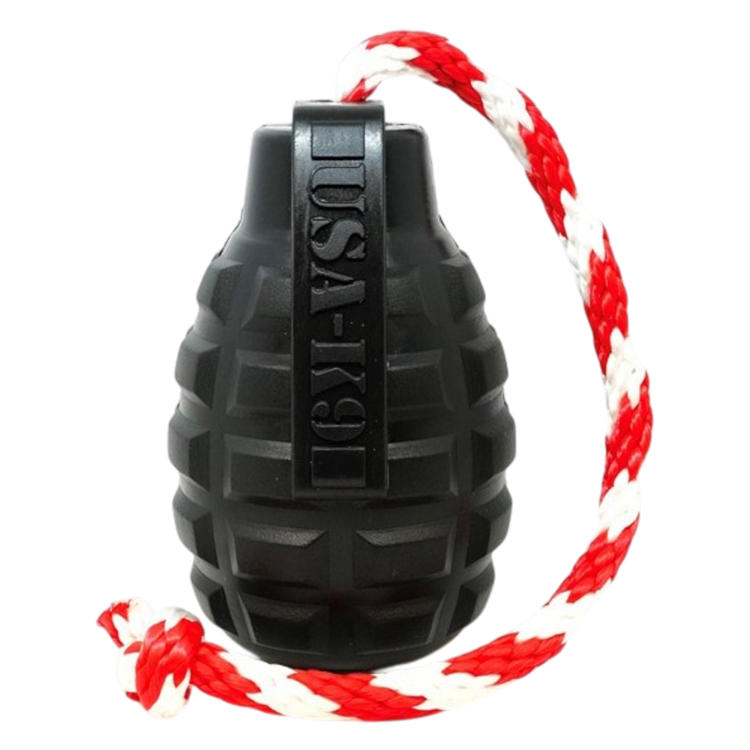 Load image into Gallery viewer, USA-K9 Magnum Grenade - Black Magnum Rubber Chew Toy for Extreme Chewers | USA Made
