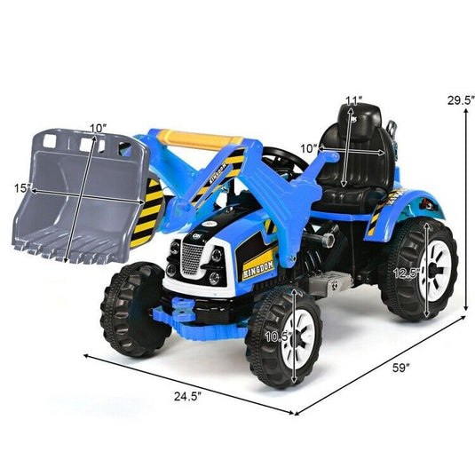 Blue 12V Battery-Powered Children's Dumper Truck for Endless Playtime Fun