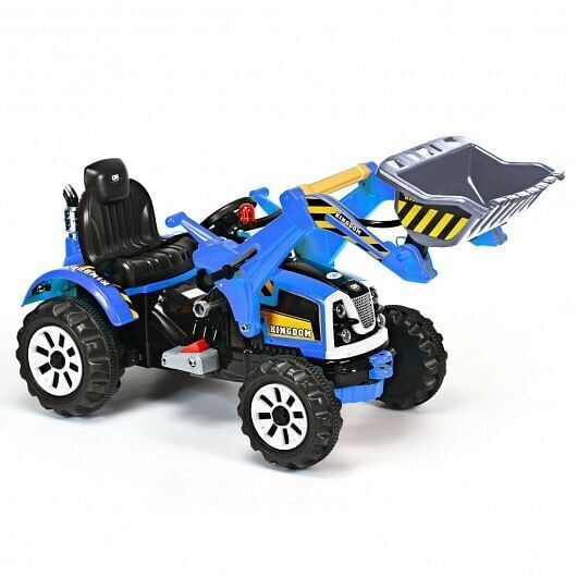 Load image into Gallery viewer, Blue 12V Battery-Powered Kids Ride-On Dumper Truck
