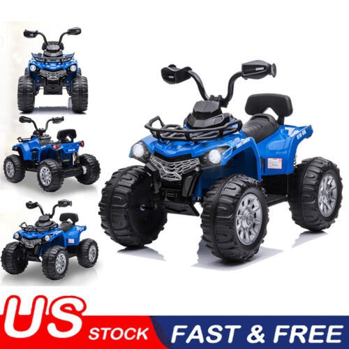 Load image into Gallery viewer, Blue 12V Electric Kids ATV Quad Ride On Car with LED Lights and Music
