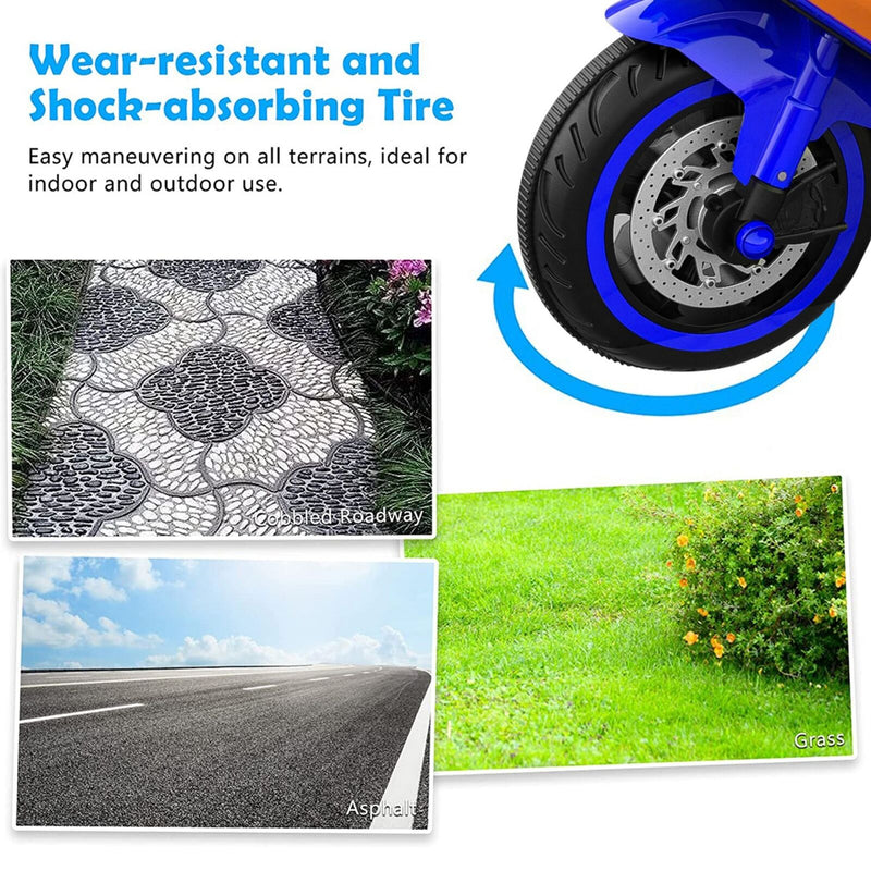 Load image into Gallery viewer, Blue 12V Electric Motorcycle for Kids - Rechargeable 2 Wheel Motorbike
