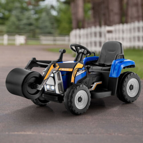 Blue 12V Kids Road Roller with 2.4G Remote Control - Long-Lasting Fun for Little Ones