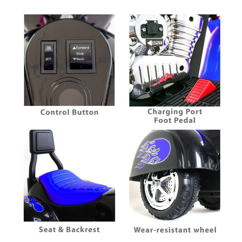 Load image into Gallery viewer, Blue 3-Wheel Chopper Motorbike Toy for Kids
